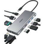 Aukey USB-C / USB-A Docking Station με 4K PD Ethernet Γκρι (AIAUKACBC890000)