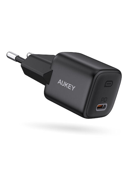 Aukey Φορτιστής Χωρίς Καλώδιο με Θύρα USB-C 20W Power Delivery Μαύρος (PA-B1) - Image 1
