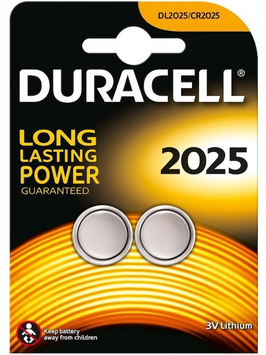 Duracell Long Lasting Power Μπαταρίες Λιθίου Ρολογιών CR2025 3V 2τμχ - Image 1