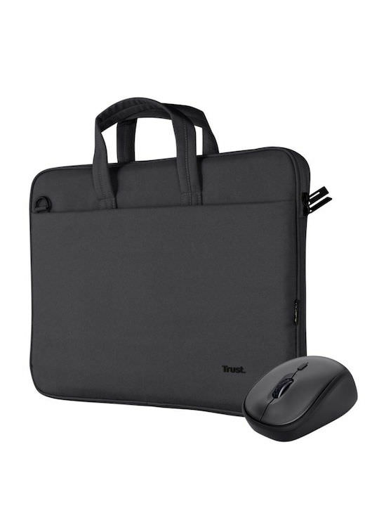 Trust Bologna Τσάντα Ώμου / Χειρός για Laptop με Θύρα USB σε Μαύρο χρώμα - Image 1