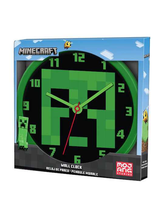 Kids Licensing Παιδικό Ρολόι Τοίχου Minecraft Ξύλινο 25εκ. - Image 1