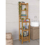 Ξύλινη Ραφιέρα Μπάνιου & Κουζίνας 5 Ράφια – Μασίφ Πεύκο