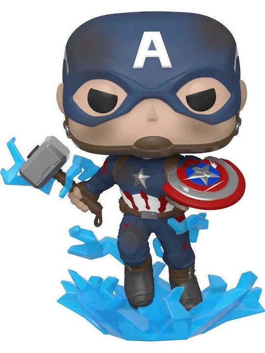 Funko Pop! Marvel: Avengers - Captain America with Broken Shield & Mjolnir 573 Bobble-Head - Image 1