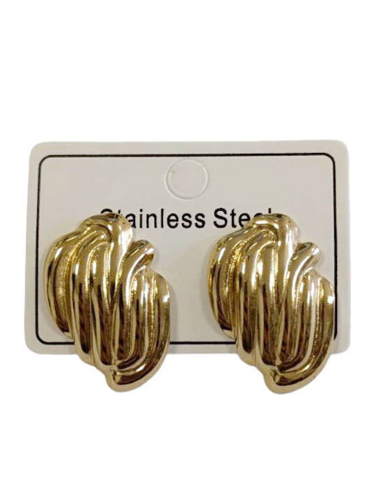 Kostibas Fashion Σκουλαρίκια Καρφωτά από Ατσάλι Επιχρυσωμένα - Image 1