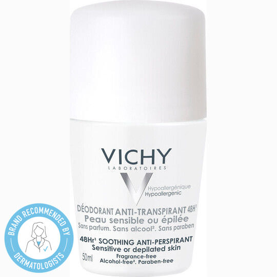 Vichy Soothing για Ευαίσθητες ή Αποτριχωμένες Επιδερμίδες Αποσμητικό 48h σε Roll-On 50ml - Image 1