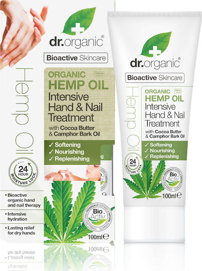 Dr.Organic Hemp Oil Ενυδατική Κρέμα Χεριών & Νυχιών 100ml - Image 1