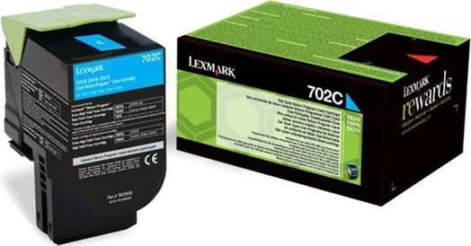 Lexmark 702C Γνήσιο Toner Laser Εκτυπωτή Κυανό Return Program 1000 Σελίδων 70C20C0 - Image 1