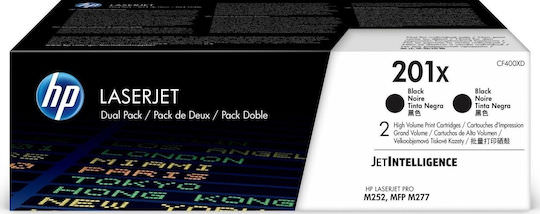 HP 201X Γνήσιο Multipack Toner Laser Εκτυπωτή Μαύρο High Yield 2τμχ (CF400XD) - Image 1