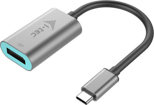 i-tec Μετατροπέας USB-C male σε DisplayPort female Ασημί 1τμχ C31METALDP60HZ - Image 1