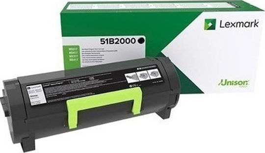 Lexmark 51B2000 Γνήσιο Toner Laser Εκτυπωτή Μαύρο Return Program 2500 Σελίδων 51B2000 - Image 1