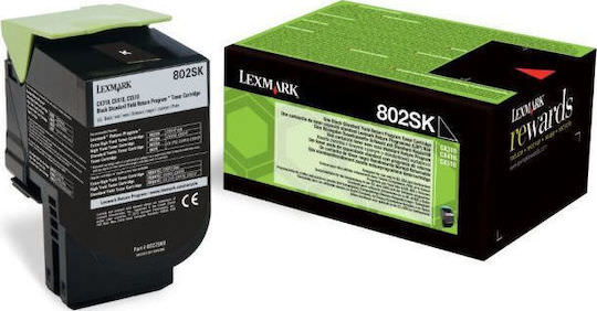 Lexmark 802SK Γνήσιο Toner Laser Εκτυπωτή Μαύρο Return Program 2500 Σελίδων 80C2SK0 - Image 1