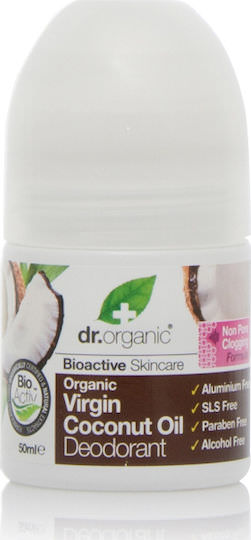 Dr.Organic Virgin Coconut Oil Virgin Coconut Oil Φυσικό Αποσμητικό σε Roll-On Χωρίς Αλουμίνιο 50ml - Image 1