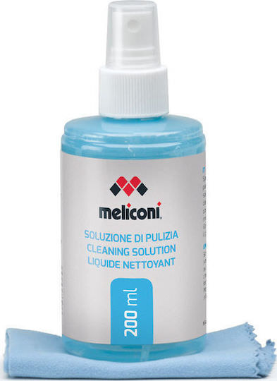 Meliconi Καθαριστικό Οθόνης Υγρό Καθαρισμού και Πανί με Μικροΐνες 200ml - Image 1