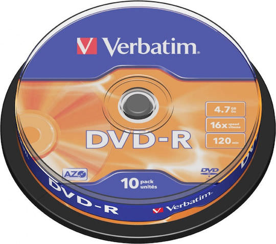 Verbatim Εγγράψιμα DVD-R 16x 4.7GB Cake Box 10τμχ - Image 1