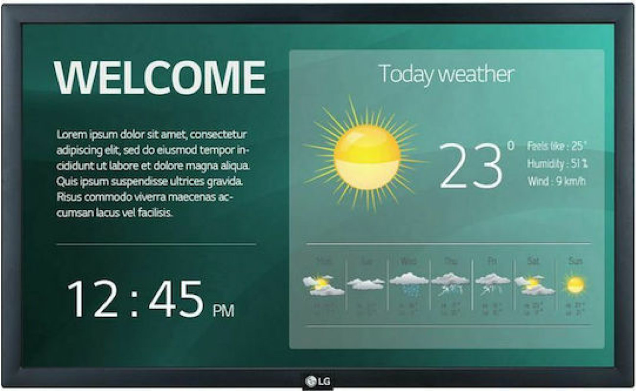 LG 22SM3G-B Public Display LED Full HD 21.5" με USB Media Player - Image 2