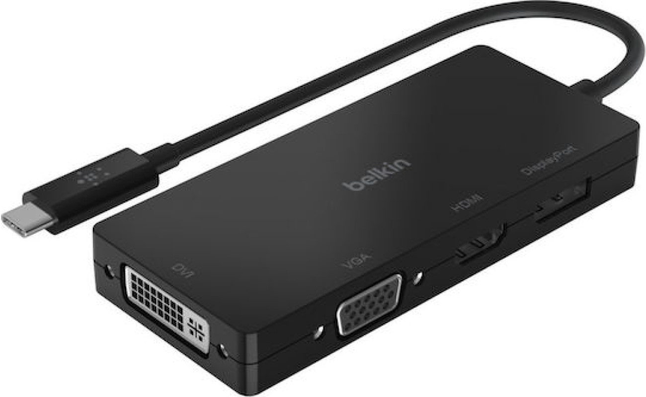 Belkin Μετατροπέας USB-C male σε DVI-I / DisplayPort / HDMI / VGA female 1τμχ AVC003btBK