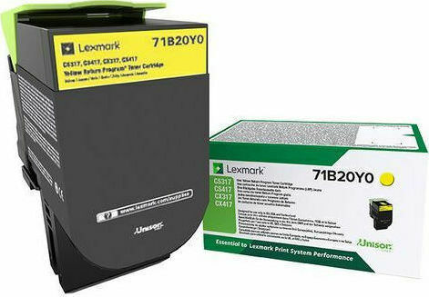 Lexmark 71B20Y0 Γνήσιο Toner Laser Εκτυπωτή Κίτρινο Return Program 2300 Σελίδων 71B20Y0 - Image 1