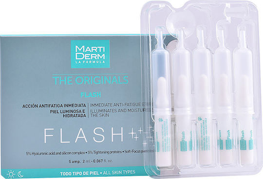 Martiderm The Originals Flash Ενυδατικό Serum Προσώπου με Υαλουρονικό Οξύ για Αναζωογόνηση 5x2ml - Image 1