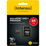 Intenso Premium microSDXC 64GB Class 10 U1 UHS-I με αντάπτορα - Image 2