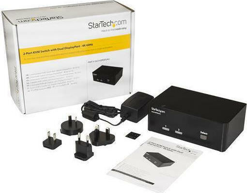StarTech 2-Port DisplayPort Dual-Monitor KVM Switch - Image 1