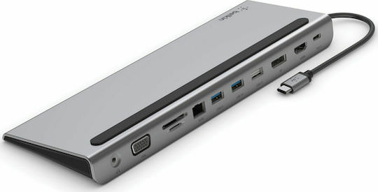 Belkin Connect USB-C Docking Station με HDMI/DisplayPort 4K PD Ethernet και συνδεση 3 Οθονών Ασημί - Image 1