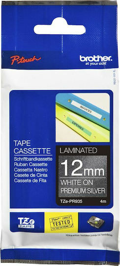 Brother TZE-PR935 Ταινία Ετικετογράφου 8m x 12mm σε Ασημί Χρώμα - Image 1