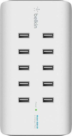 Belkin Βάση Φόρτισης με 10 Θύρες USB-A σε Λευκό χρώμα (Rockstar) - Image 1
