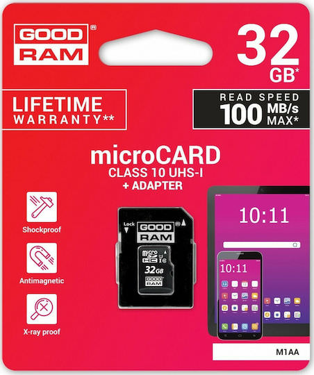 GoodRAM M1AA microSDHC 32GB Class 10 U1 UHS-I με αντάπτορα - Image 1