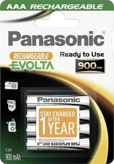 xlarge_20210222133530_panasonic_evolta_aaa_900mah_4tmch.jpeg Panasonic Evolta Επαναφορτιζόμενες Μπαταρίες AAA Ni-MH 900mAh 1.2V 4τμχ - Image 1