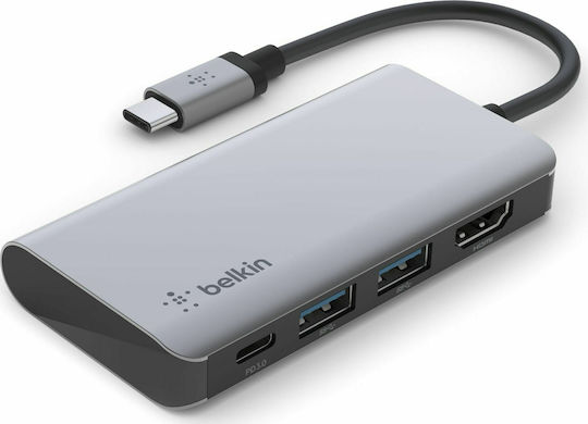 Belkin Connect USB-C Docking Station με HDMI 4K PD Γκρι - Image 1