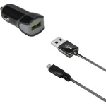 Celly Turbo Φορτιστής Αυτοκινήτου 2.4A με μία Θύρα: 1xUSB μαζί με Καλώδιο Micro-USB Μαύρο Χρώμα - Image 2