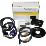 StarTech 2 Port Black USB KVM Switch Kit with Audio and Cables - Image 2