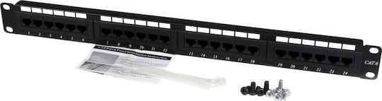 StarTech Patch Panel για Rack 1U 19" 24 Θυρών cat6 Μαύρο - Image 1