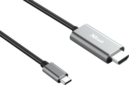 Trust HDMI 1.4 Cable HDMI male - USB-C male 1.8m Ασημί - Image 1