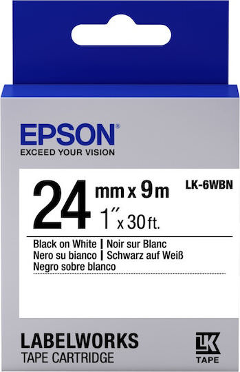 Epson LK-6WBN Ταινία Ετικετογράφου 9m x 24mm σε Λευκό Χρώμα - Image 1