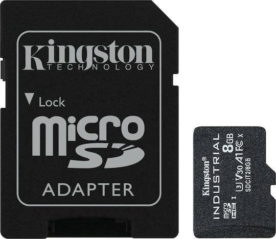 Kingston Industrial microSDHC 8GB Class 10 U3 V30 A1 UHS-I με αντάπτορα - Image 1