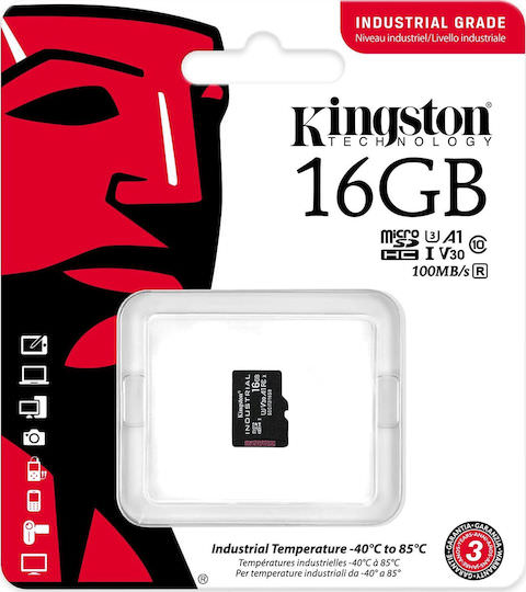 Kingston Industrial microSDHC 16GB Class 10 U3 V30 A1 UHS-I - Image 1