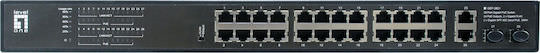 Level One GEP-2821 Unmanaged L2 PoE+ Switch με 24 Θύρες Gigabit (1Gbps) Ethernet και 2 SFP Θύρες - Image 1