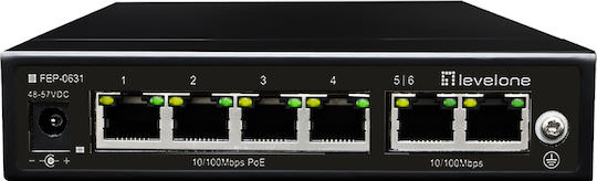 Level One FEP-0631 Unmanaged L2 PoE+ Switch με 6 Θύρες Gigabit (1Gbps) Ethernet - Image 1