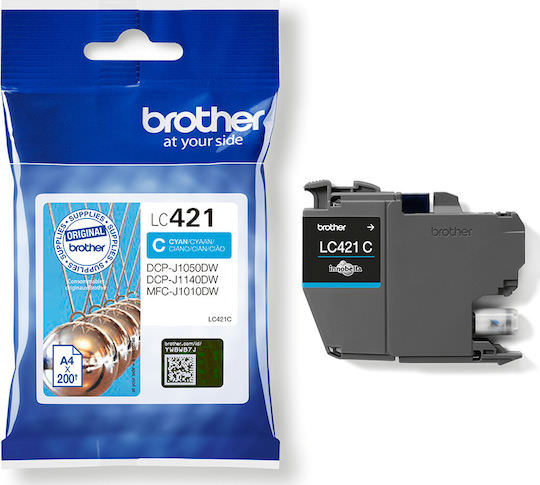 Brother LC421 Γνήσιο Μελάνι Εκτυπωτή InkJet Κυανό (LC-421C) - Image 1
