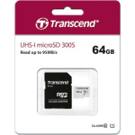 Transcend 300s microSDXC 64GB Class 10 U1 V30 A1 UHS-I με αντάπτορα - Image 2