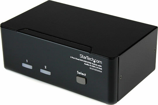 StarTech 2 Port Dual DVI USB KVM Switch with Audio & USB 2.0 Hub - Image 1