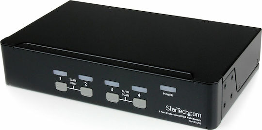 StarTech 4 Port Professional VGA USB KVM Switch with Hub - Image 1