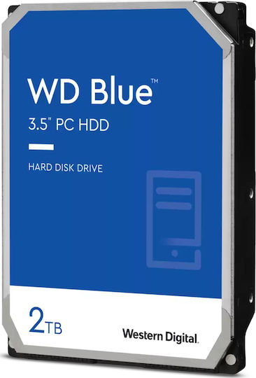 Western Digital Blue 2TB HDD Σκληρός Δίσκος 3.5" SATA III 7200rpm με 256MB Cache για Desktop - Image 1