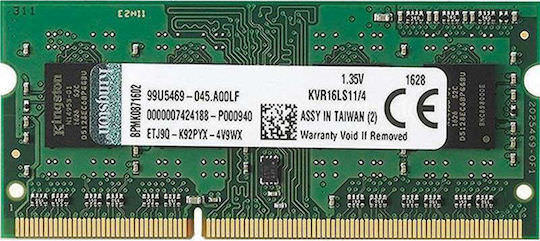 Kingston DDR3L με Module 1x4GB και Ταχύτητα 1600 για Laptop - Image 1