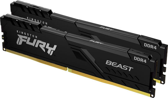 Kingston Fury Beast DDR4 16GB RAM με 2x8GB Modules και Ταχύτητα 3200 για Desktop - Image 1