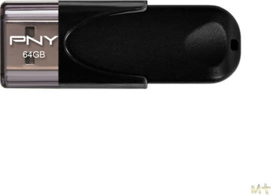 PNY Attaché 4 64GB USB 2.0 Stick Μαύρο - Image 1