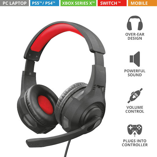 Trust GXT 307 Ravu Over Ear Gaming Headset με σύνδεση 3.5mm - Image 1