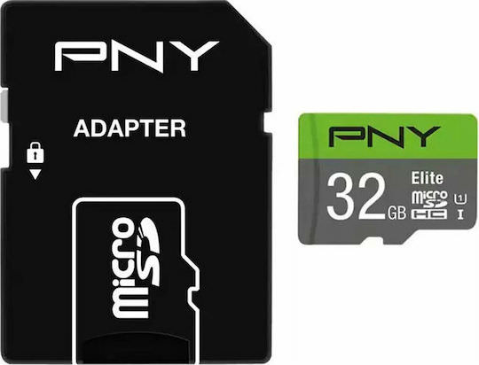 PNY Elite microSDHC 32GB Class 10 U1 UHS-I με αντάπτορα - Image 1