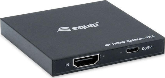 Equip HDMI 1.4 2 Port Ultra Slim 4K / 30Hz HDMI Splitter 332715 - Image 1